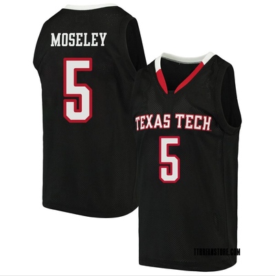 Youth Josiah Moseley Texas Tech Red Raiders Replica Original Retro Brand Basketball Jersey - Black