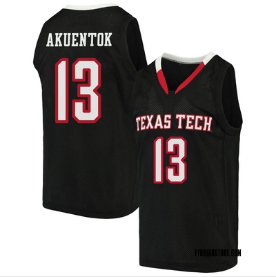 Youth Marial Akuentok Texas Tech Red Raiders Replica Original Retro Brand Basketball Jersey - Black