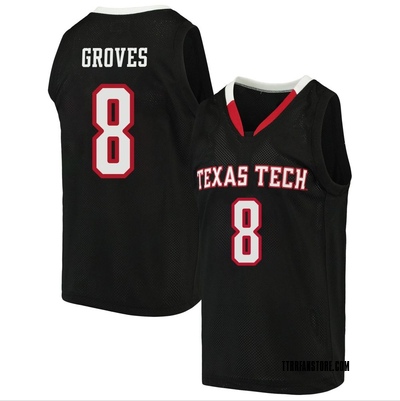 Youth Nolan Groves Texas Tech Red Raiders Replica Original Retro Brand Basketball Jersey - Black
