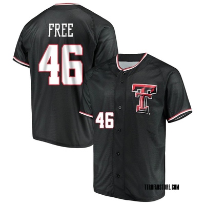 Youth Ryan Free Texas Tech Red Raiders Replica Performance Baseball Jersey - Black
