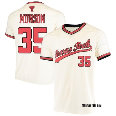 Youth Solen Munson Texas Tech Red Raiders Replica Throwback Baseball Jersey - Cream
