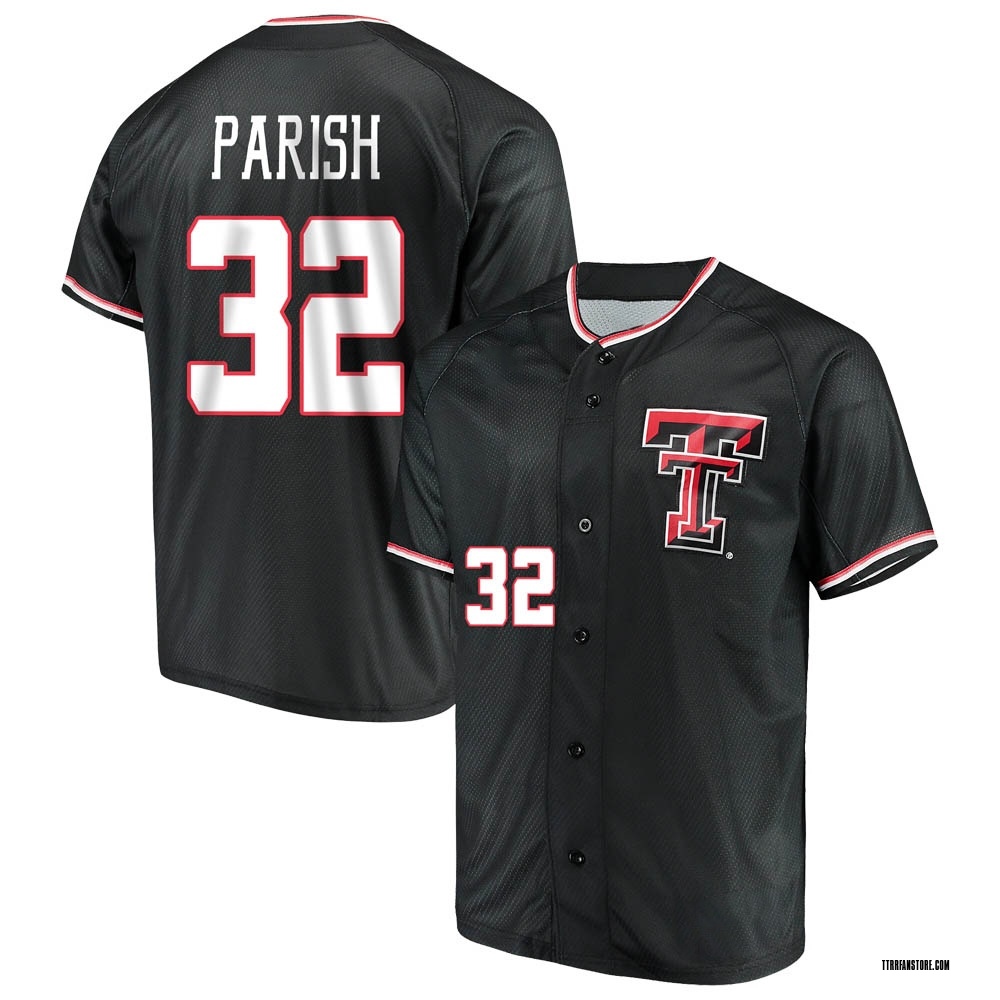 Youth Trendan Parish Texas Tech Red Raiders Replica Performance Baseball Jersey - Black