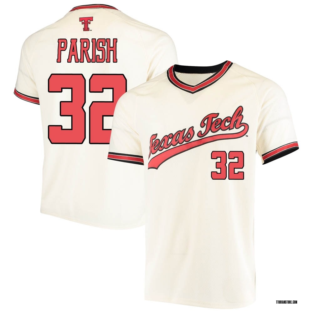 Youth Trendan Parish Texas Tech Red Raiders Replica Throwback Baseball Jersey - Cream