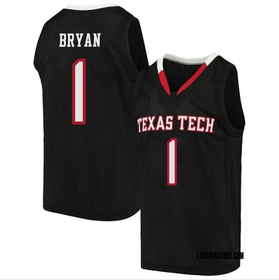 Youth Tyeree Bryan Texas Tech Red Raiders Replica Original Retro Brand Basketball Jersey - Black