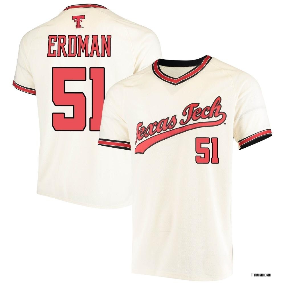 Youth Zach Erdman Texas Tech Red Raiders Replica Throwback Baseball Jersey - Cream