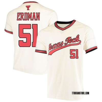 Youth Zach Erdman Texas Tech Red Raiders Replica Throwback Baseball Jersey - Cream